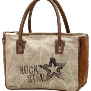 Myra Bags Rock Star Upcycled Canvas Hand Bag S-1045