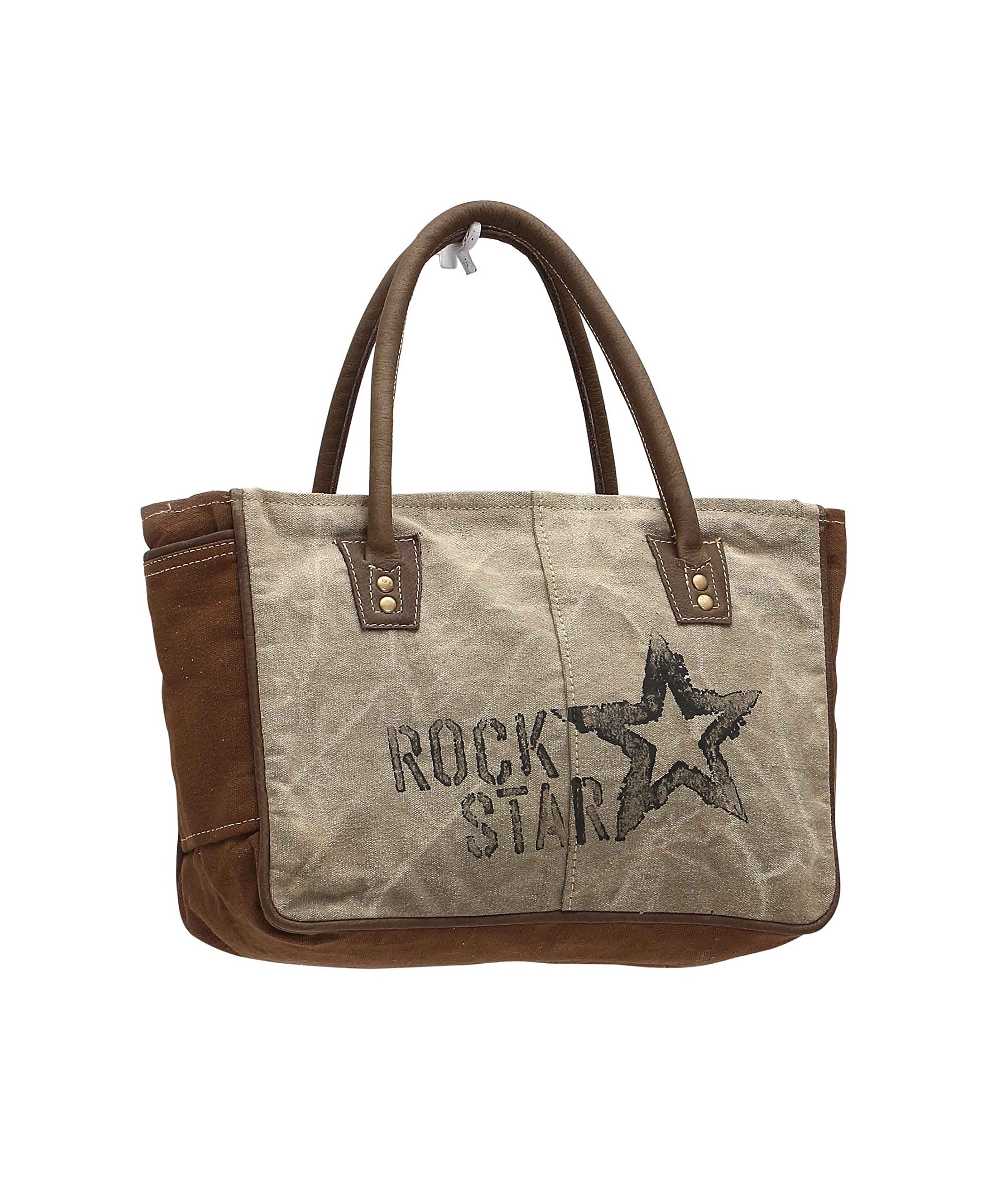 Myra Bags Rock Star Upcycled Canvas Hand Bag S-1045