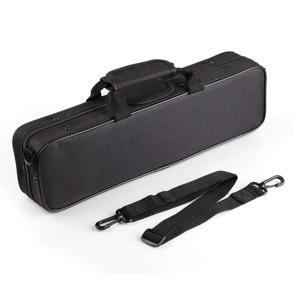 Vangoa Flute Case Carrying Bag Waterproof Lightweight for 16 Holes Flute C Foot with Adjustable Shoulder Strap and Exterior Pocket