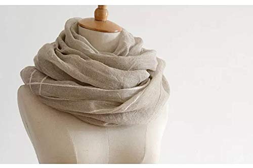 Jeelow Lightweight Cotton Scarf Scarfs For Women Shawls And Wraps Scarves For Men (Linen Stripe)