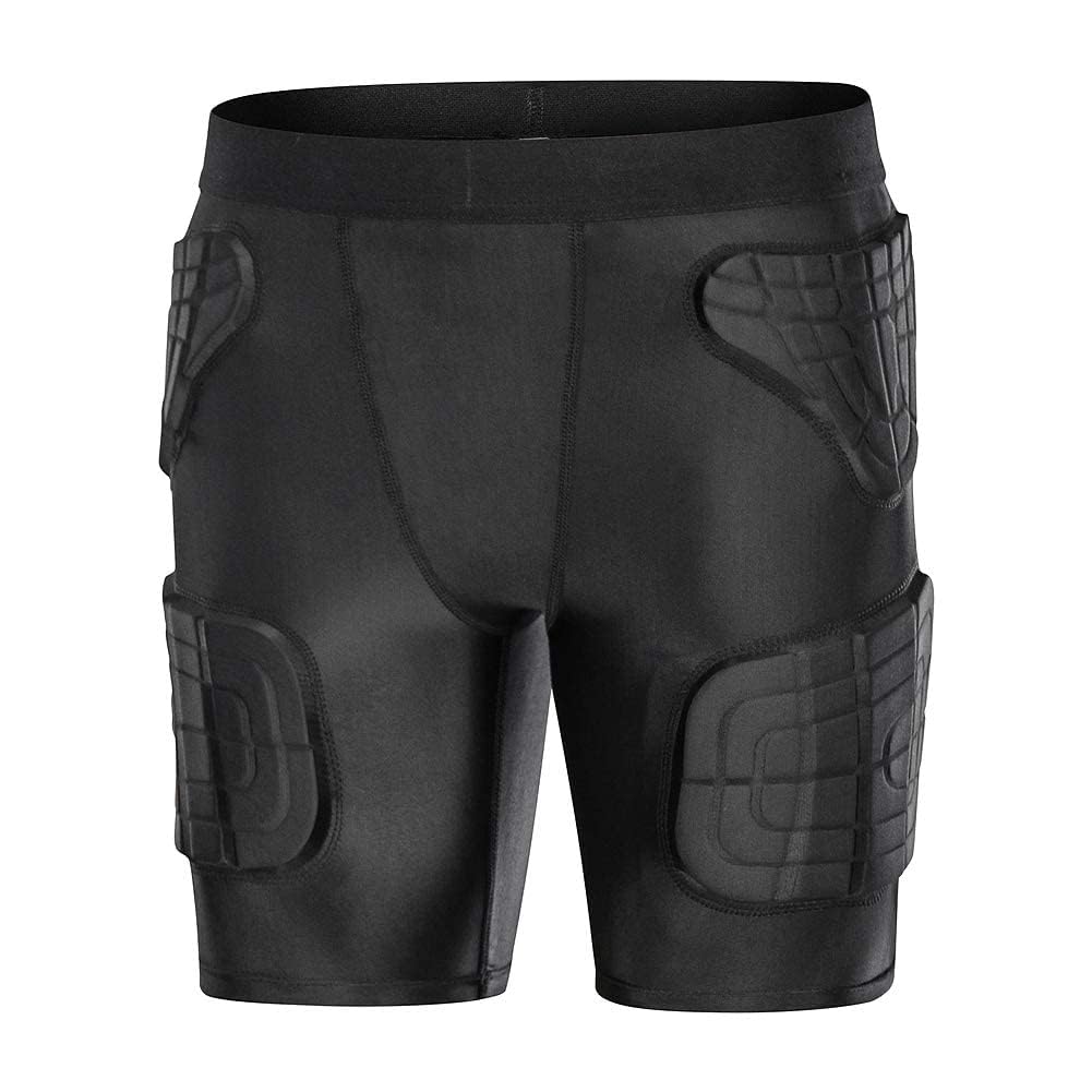 DGXINJUN Youth Kids Padded Compression Short Hip Portector 5 Pads Football Girdle