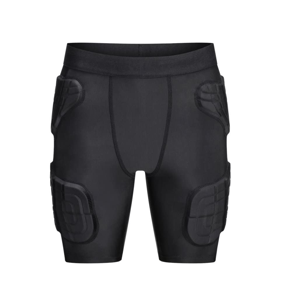 DGXINJUN Youth Kids Padded Compression Short Hip Portector 5 Pads Football Girdle