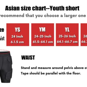 DGXINJUN Youth Kids Padded Compression Short Hip Portector 5 Pads Football Girdle