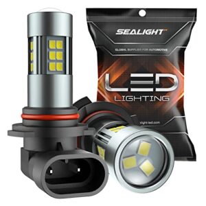 SEALIGHT 9006 Fog Lights LED Bulb, 9006 Hb4 LED Fog Light Bulbs 1:1 Size 9006 Bulb Plug And Play, 6000k Xenon White Light Pattern, Pack of 2