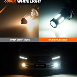 SEALIGHT 9006 Fog Lights LED Bulb, 9006 Hb4 LED Fog Light Bulbs 1:1 Size 9006 Bulb Plug And Play, 6000k Xenon White Light Pattern, Pack of 2