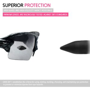 PapaViva Replacement Lenses for Oakley Flak Jacket XLJ OO9009 Sunglass Solid Black Non-polarized