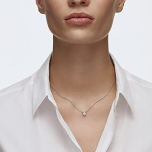 SWAROVSKI Stilla Attract Necklace, Clear Round-Cut Crystal in a Rhodium-Finish Setting, Part of the Stilla Attract Collection