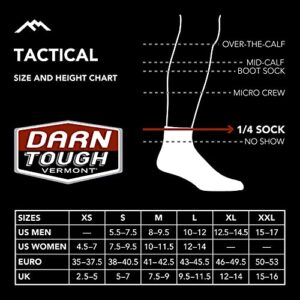 Darn Tough Tactical Quarter Cushion Socks (T4088) Unisex – (Black, Large)