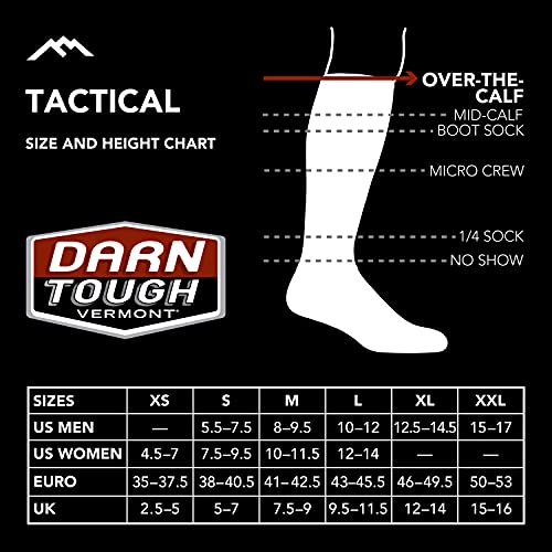 Darn Tough Tactical Micro Crew Cushion Socks (T4066) Unisex – (Black, Large)