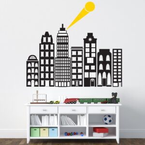 Wall Pops DWPK2711 City Of Heroes Wall Art Kit, Black