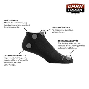 Darn Tough Tactical No Show Cushion Socks (T4016) Unisex – (Black, Large)