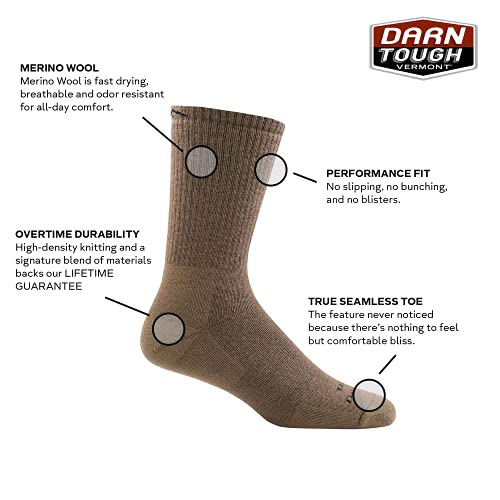 Darn Tough Tactical Boot Extra Cushion Socks (T4033) Unisex – (Coyote Brown, Large)