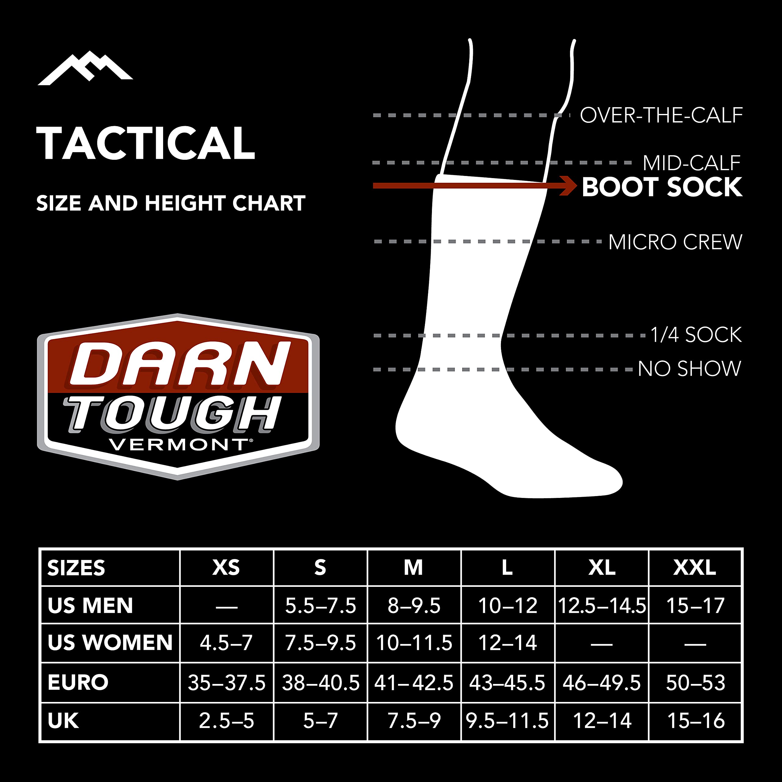 Darn Tough Tactical Boot Full Cushion Socks (T4022) Unisex – Black, Medium