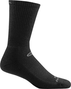 darn tough tactical micro crew light cushion socks (t3001) unisex – (black, large)