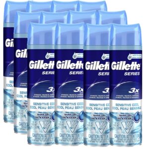 Gillette Series Sensitive Cool Shaving Gel, 7 oz, Pack of 12