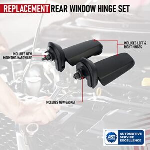 Rear Window Hinge Set (Left and Right) - Compatible with Ford Explorer and Mercury Mountaineer 2002-2005 - Replaces 3L2Z-78420A69-AC, 3L2Z-78420A68-AC, 924-160 - Rear Glass Hinges