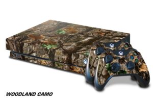 247 skins graphics kit sticker decal compatible with xbox one x and wireless controllers - woodland camo