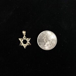 Ioka - 14K Yellow Gold Star of David Charm Tiny Size Jewish Pendant For Necklace or Chain