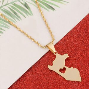 Stainless Steel Peru Map Pendant Necklaces Women Map of Peru Peruvian Jewelry