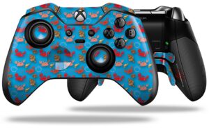 crabs and shells blue medium - wraptorskinz decal style vinyl skin wrap compatible with xbox one elite wireless controller (controller not included)