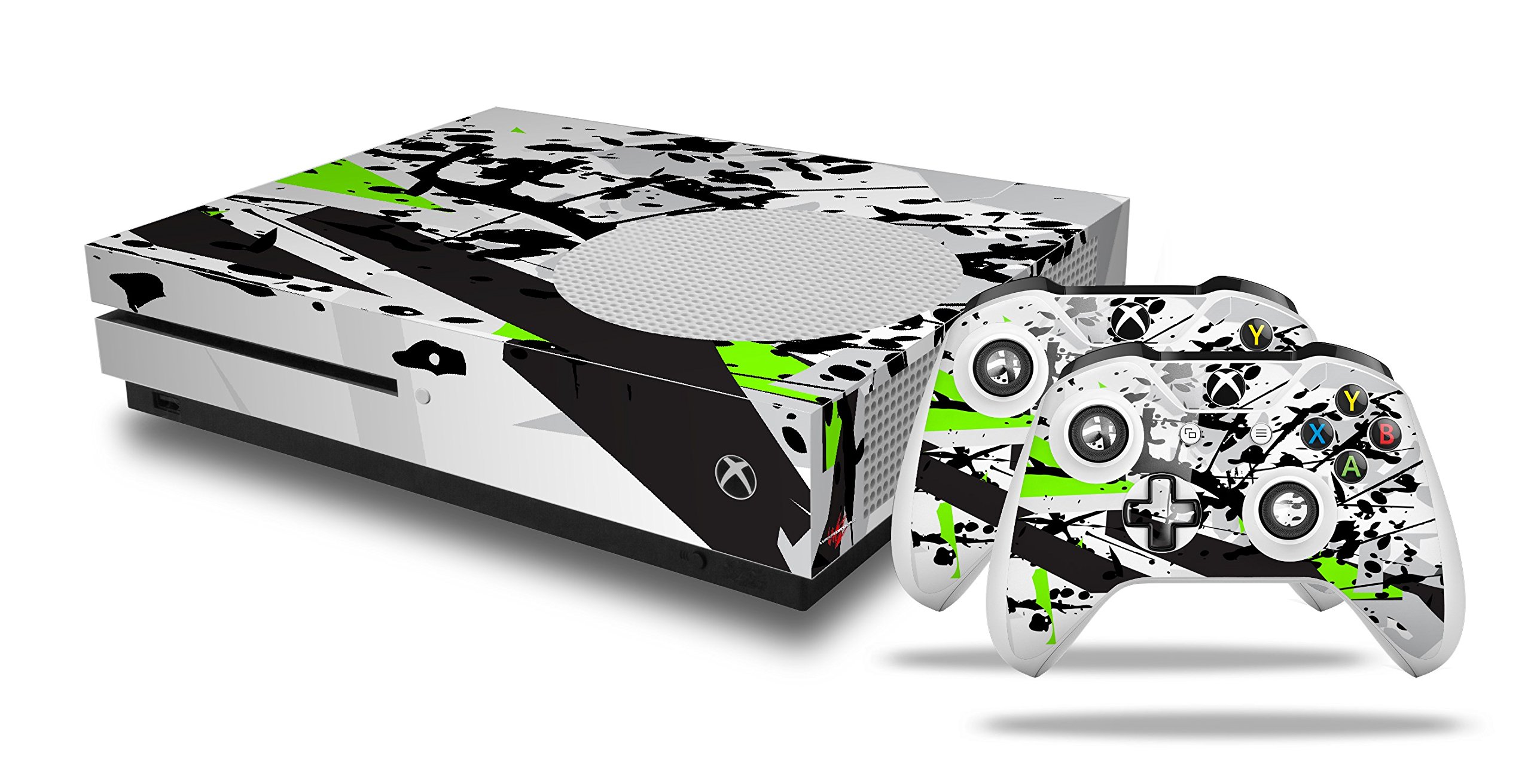 WraptorSkinz Decal Vinyl Skin Wrap Compatible with Xbox One S Console and Controllers - Baja 0018 Lime Green