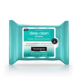 neutrogena deep clean purifying micellar cleansing towelettes ea 25 count