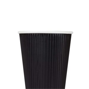 Karat C-KRC512B 12 oz Ripple Paper Hot Cup - Black (Case of 500)