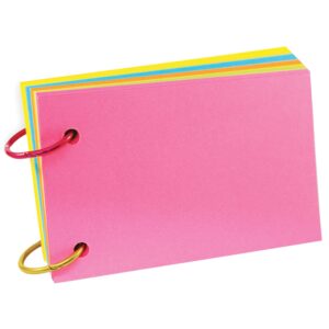 top notch teacher products top3672 ring notes, blank, assorted bright colors, 3" x 5", pack of 75