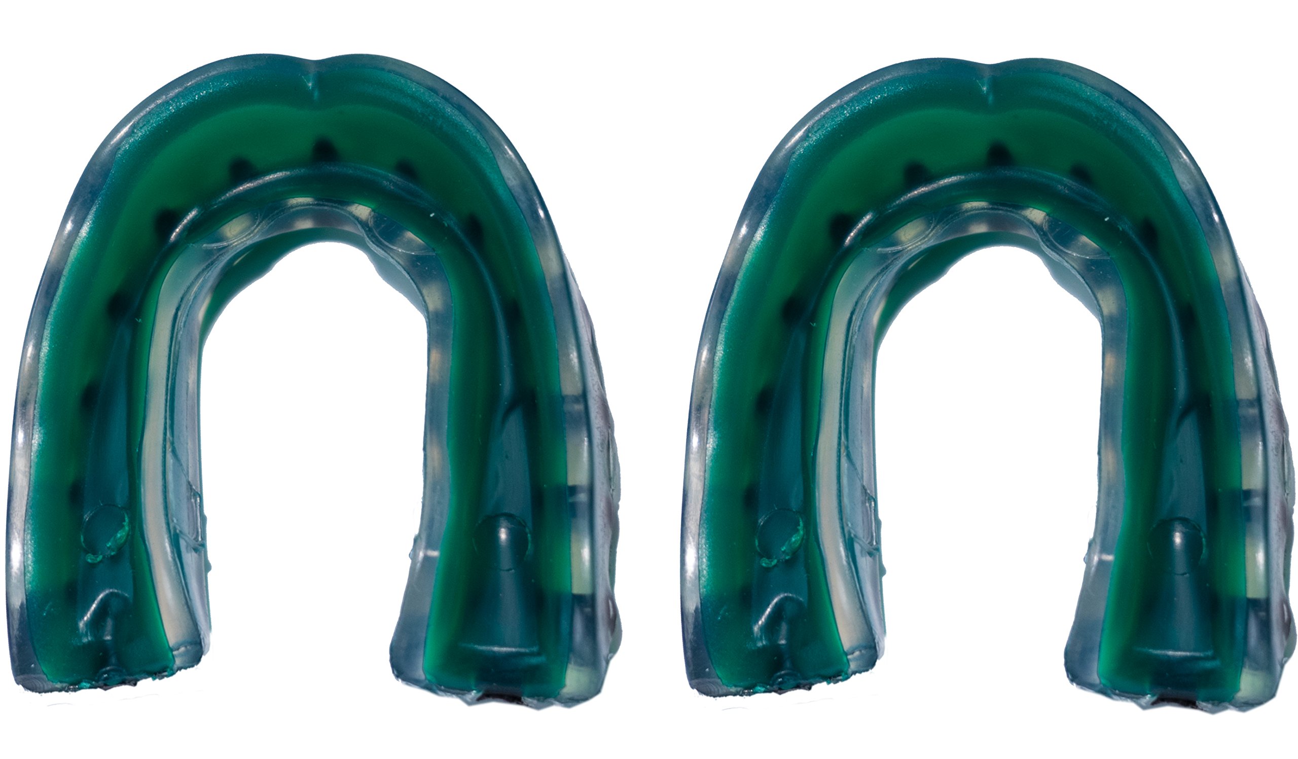 Shield Sports 2 Pack Extreme Triple Density Adult Mouth Guard, Green Tint