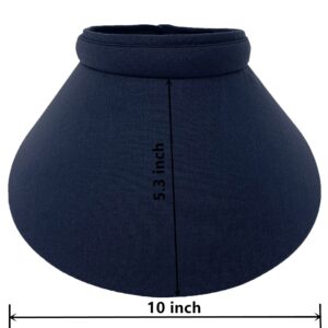 PRO.FASHION Women's Summer Sun UV Protection Visor Wide Brim Clip on Adjustable Stylish Beach Pool Golf Cap Hat (Navy)