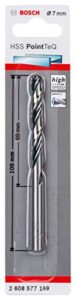 bosch professional pointteq hss twist drill bit (for metal, 7 x 69 x 109 mm, accessories for drill driver)