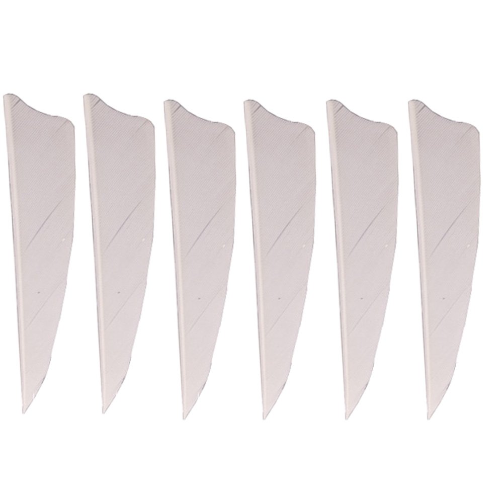 50 Pcs Turkey Feather Fletching 3 Inch Right Wing Arrow Feathers Vanes(White)