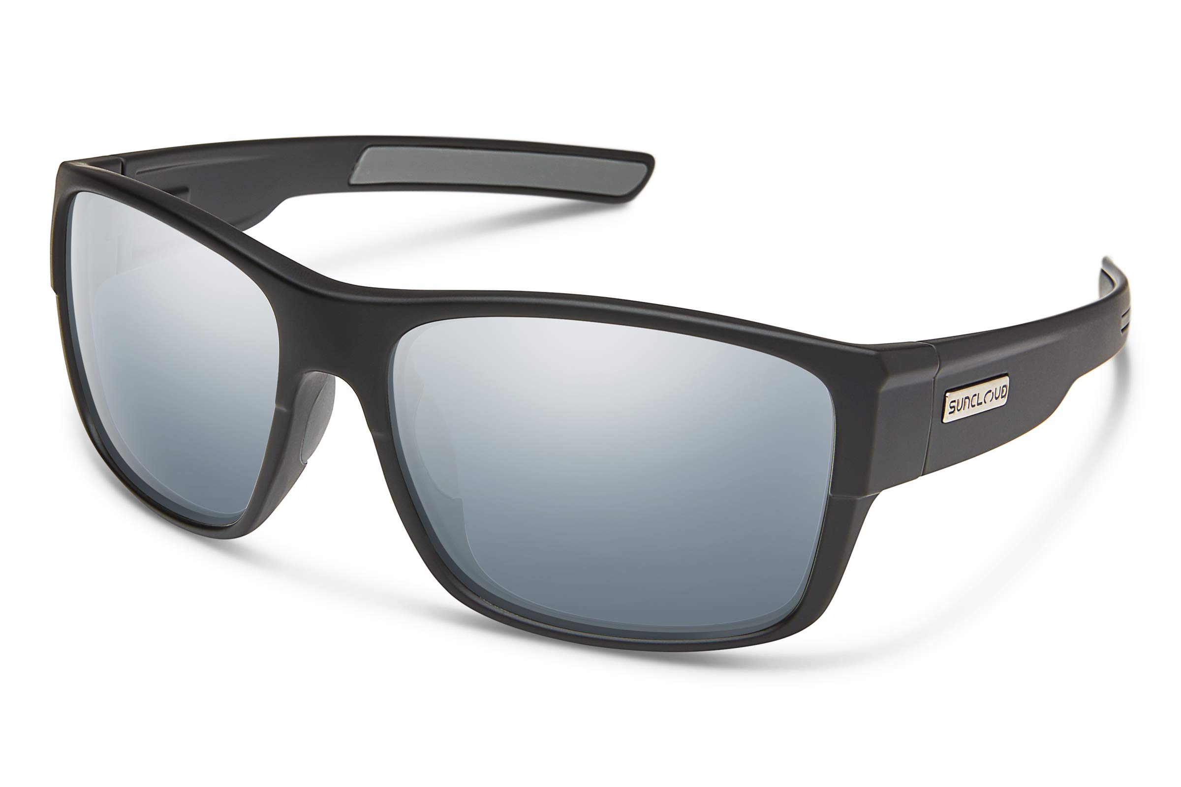 Suncloud Range Polarized Sunglasses, Matte Black/Polarized Silver Mirror, One Size