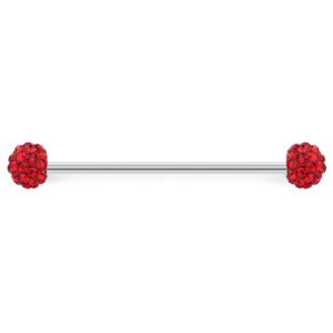 SCERRING 6PCS 16G Gems Industrial Barbell Cartilage Earring Body Piercing Jewelry 1 1/2"(38mm)