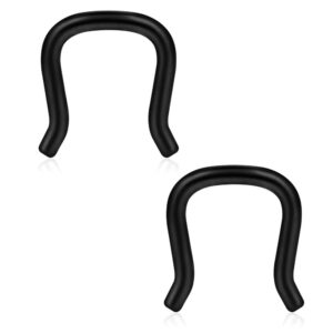 SCERRING 316L Surgical Steel U-Shaped Nose Ring Septum Piercing Hanger Retainer 16g 10PCS - Style 1#