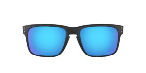 oakley men's oo9102 holbrook square sunglasses, matte black/prizm sapphire iridium polarized, 57 mm