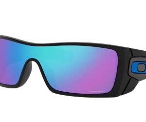 Oakley Men's OO9101 Batwolf Rectangular Sunglasses, Polished Black/Prizm Sapphire, 27 mm