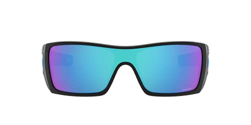 Oakley Men's OO9101 Batwolf Rectangular Sunglasses, Polished Black/Prizm Sapphire, 27 mm