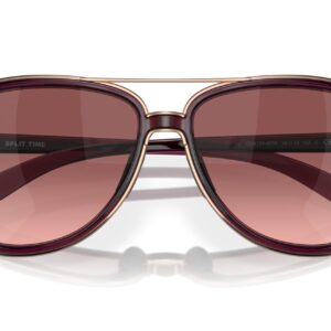 Oakley Women's OO4129 Split Time Aviator Sunglasses, Crystal Raspberry/G40 Black Gradient, 58 mm