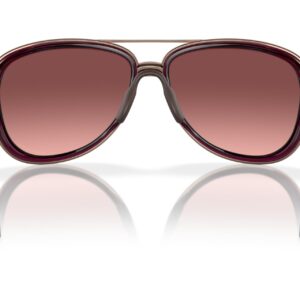 Oakley Women's OO4129 Split Time Aviator Sunglasses, Crystal Raspberry/G40 Black Gradient, 58 mm