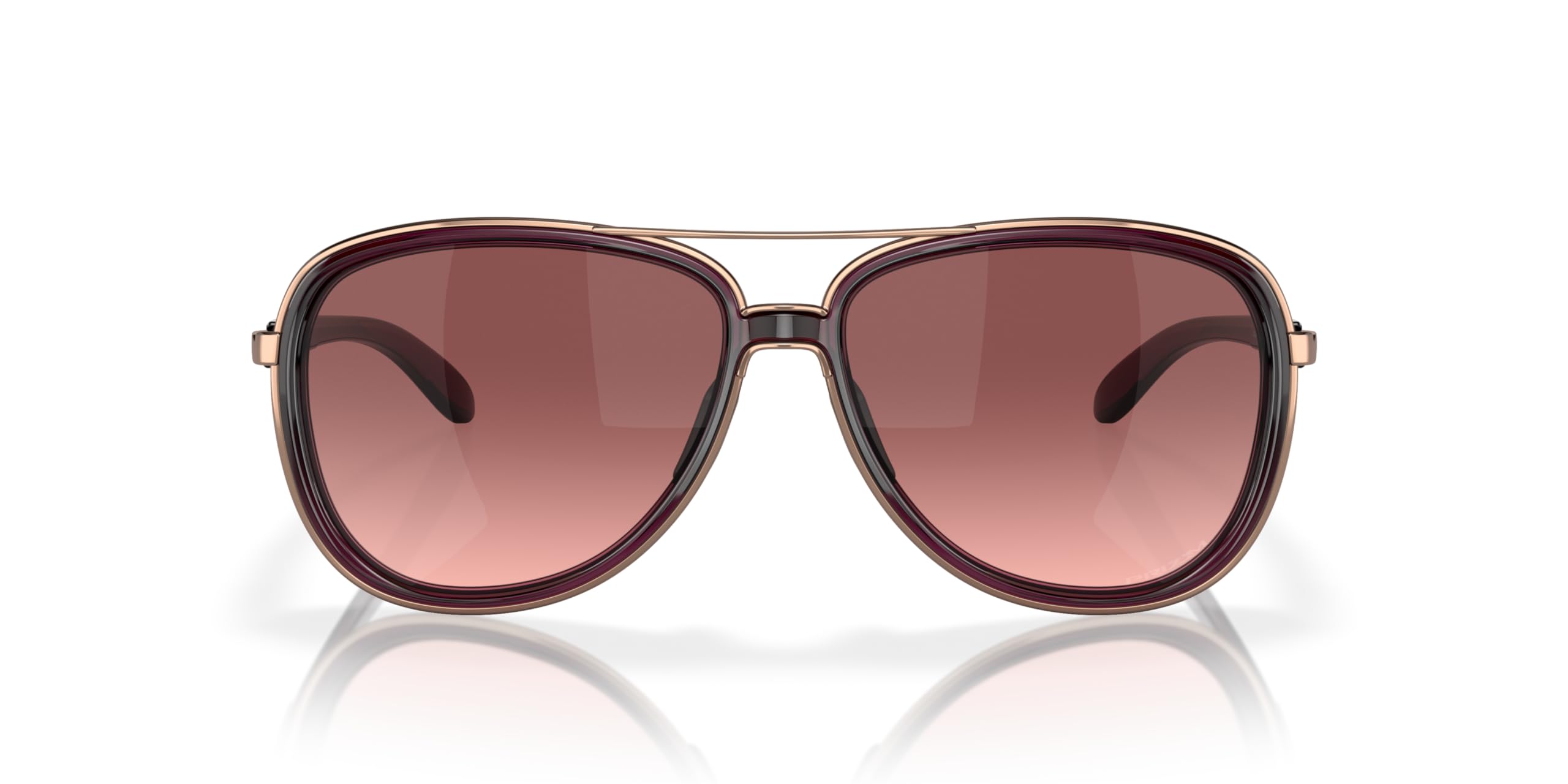 Oakley Women's OO4129 Split Time Aviator Sunglasses, Crystal Raspberry/G40 Black Gradient, 58 mm