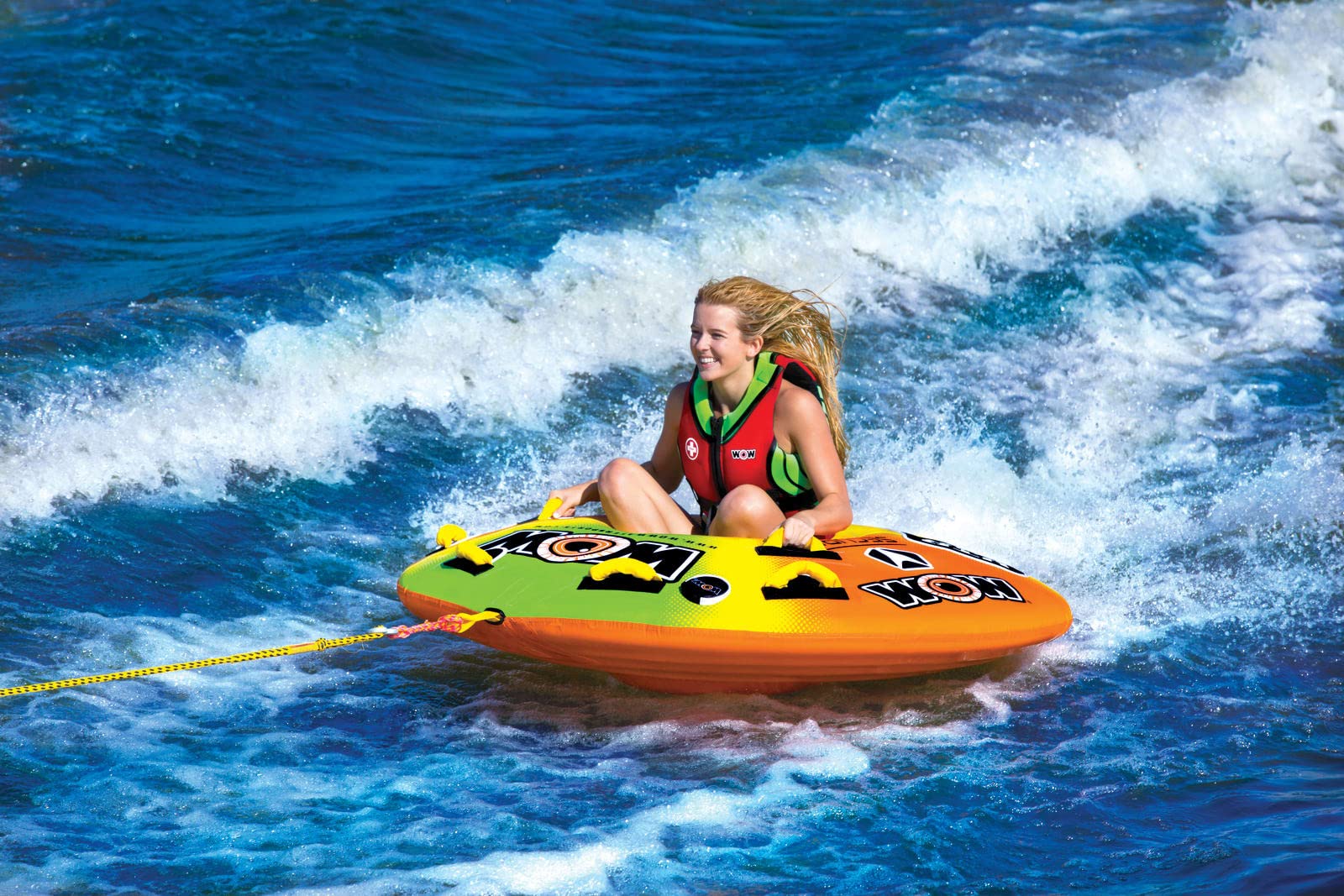 WOW Sports - UTO Galaxy Towable Tube for Boating - 1 to 2 Person Towable - Easy To Inflate - Great For Kids & Adults