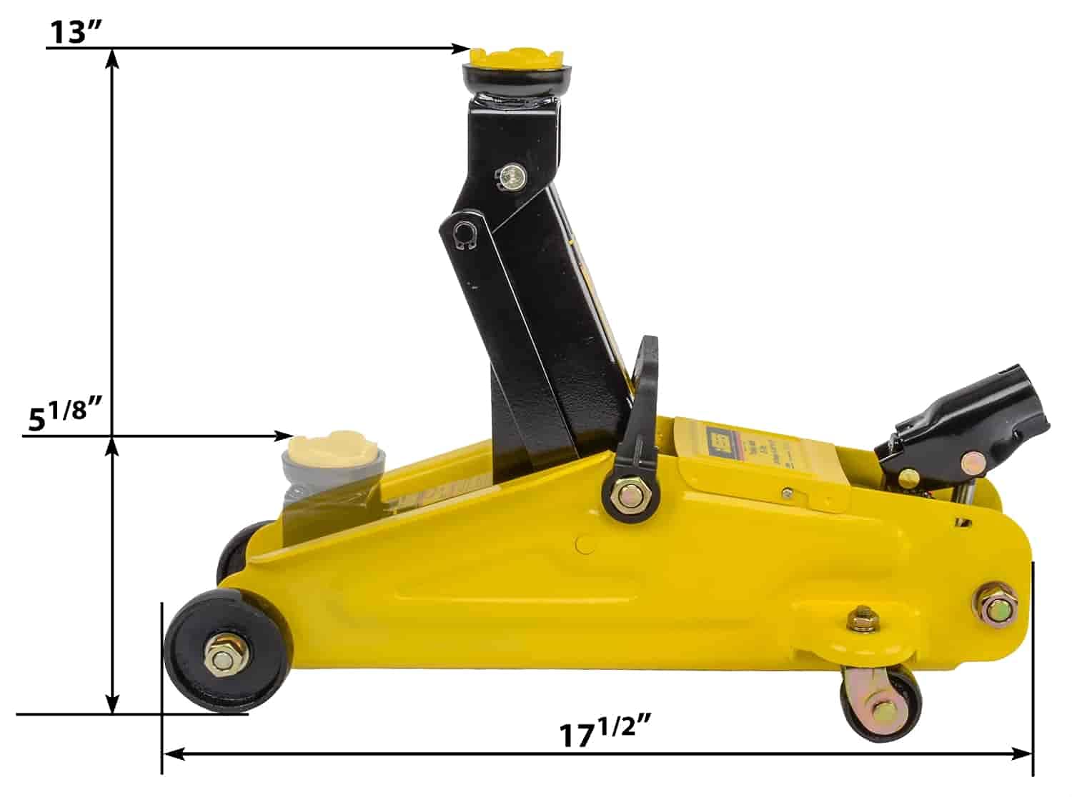 JEGS 2-Ton Hydraulic Car Floor Jack - 4,000 LBS Lift Capacity, Lift Range: 5 ⅛” to 13” - Lightweight Hydraulic Floor Jack, 360 Degrees Saddle Rotation - Heavy Duty Steel Car Jack Hydraulic