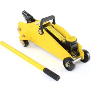 JEGS 2-Ton Hydraulic Car Floor Jack - 4,000 LBS Lift Capacity, Lift Range: 5 ⅛” to 13” - Lightweight Hydraulic Floor Jack, 360 Degrees Saddle Rotation - Heavy Duty Steel Car Jack Hydraulic