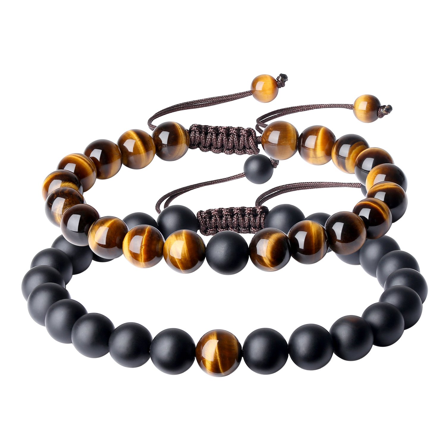 COAI You Complete Me Onyx Tiger Eye Stone Bracelets for Couples