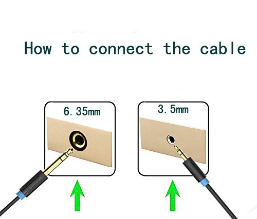 EVNSIX Audio Instrument Cable - 10FT 1/8" Male to 1/4" Male Aux Jack TRS Stereo Audio Cable for iPhone iPod Guitar Laptop Amplifier Microphone/24K 15U Gold Plated PVC Infection Molding Shell