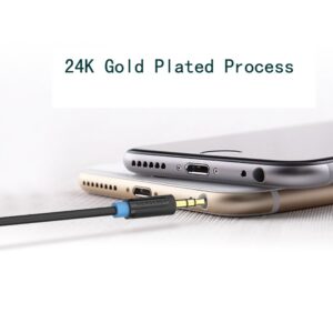 EVNSIX Audio Instrument Cable - 10FT 1/8" Male to 1/4" Male Aux Jack TRS Stereo Audio Cable for iPhone iPod Guitar Laptop Amplifier Microphone/24K 15U Gold Plated PVC Infection Molding Shell