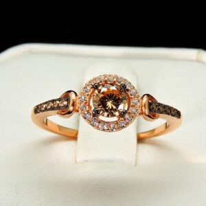 Ginger Lyne Collection Tanisha Beautiful Chocolate and Champagne Bridal Ring Rose Gold over 925 Sterling Silver Size 11