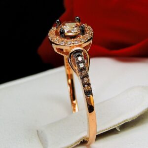 Ginger Lyne Collection Tanisha Beautiful Chocolate and Champagne Bridal Ring Rose Gold over 925 Sterling Silver Size 11