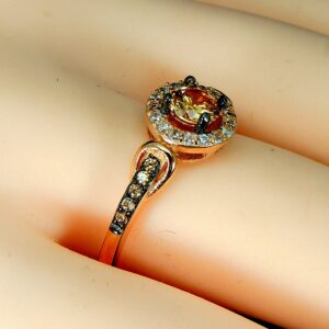 Ginger Lyne Collection Tanisha Beautiful Chocolate and Champagne Bridal Ring Rose Gold over 925 Sterling Silver Size 11